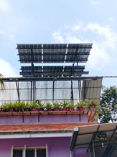 Solar installed on rooftop of a residential house